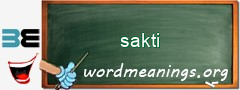 WordMeaning blackboard for sakti